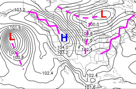 Weather Map Showing High Low Pressure - United States Map