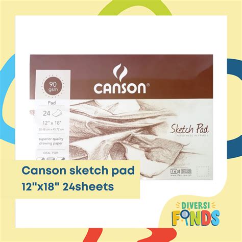 Canson SKETCH PAD - 90gsm - A3 Size 11 3/4" x 16 1/2" or 12" x 18 ...