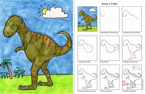 TRex diagram Guided Drawing, Drawing Lessons, Art Lessons, Video ...