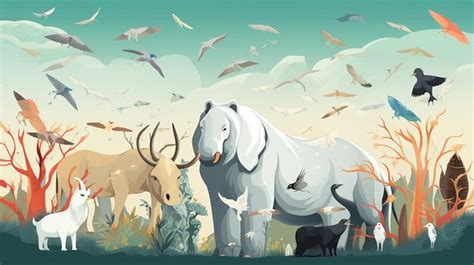 Premium AI Image | flat design of world animal day poster