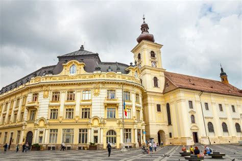 Old Town Square in the Historical Center of Sibiu Was Built in the 14th ...