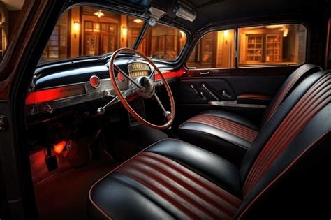 Premium AI Image | Classic hot rods interior with leather seats and dashboard created with ...