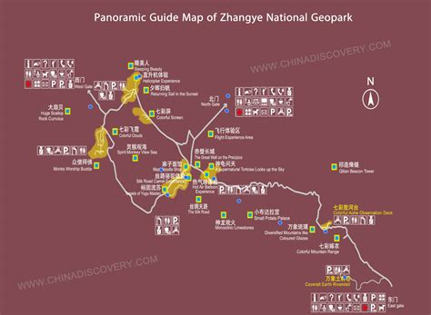 Zhangye Danxia Geopark Map | Zhangye Binggou Danxia Map 2024/2025