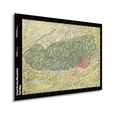 Buy Historix 1990 Great Smoky Mountains Trail Map Poster - 18 x 24 Inch Smoky Mountains Map ...