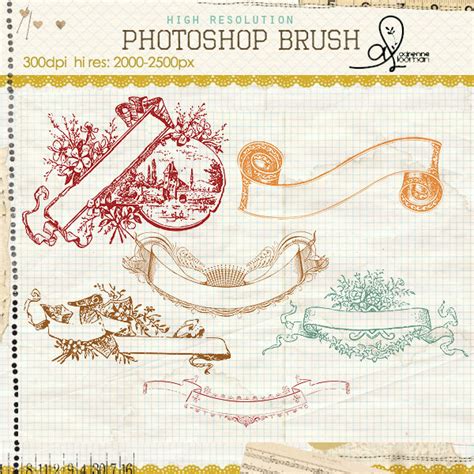 8 Retro Banner Photoshop Brushes Images - Free Photoshop Banner Brushes ...