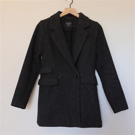 Abercrombie & Fitch Wool Winter Coat Blazer Double... - Depop