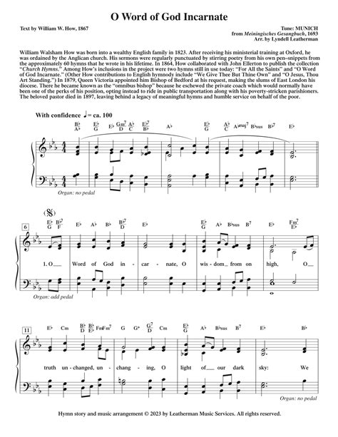 O Word of God Incarnate (arr. Lyndell Leatherman) by James Biery Sheet ...