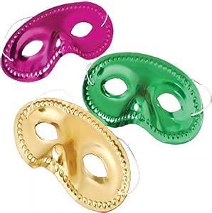 Amazon.com: Metallic Mardi Gras Eye Masks : Clothing, Shoes & Jewelry