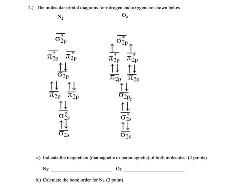 Solved b.) Calculate the bond order for N2. (3 point) c.) | Chegg.com