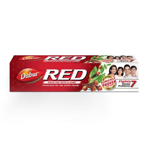 Dabur RED PASTE FOR TEETH & GUMS Protection for the entire Family, CLINICALLY PROVEN Fights 7 ...