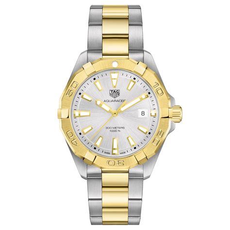 TAG Heuer Aquaracer WBD1120.BB0930 quartz steel gold plated bezel 41 mm