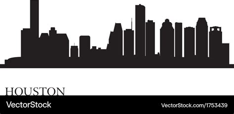 Houston city skyline silhouette background Vector Image