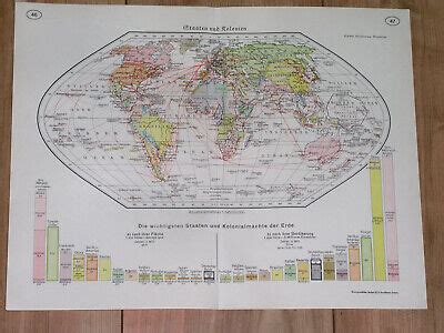 1938 ORIGINAL VINTAGE Political Map Of The World Colonies British ...