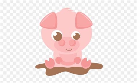 a pink pig sitting on the ground with its eyes wide open, looking at ...