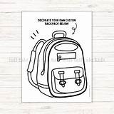 Coloring Page Sheet First Day Of School Backpack Design Art Project  sketch template