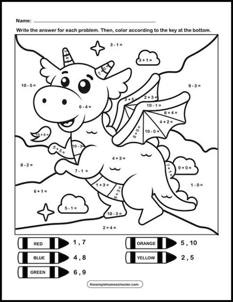 Paint color by numbers - addition and subtraction - Stock ...