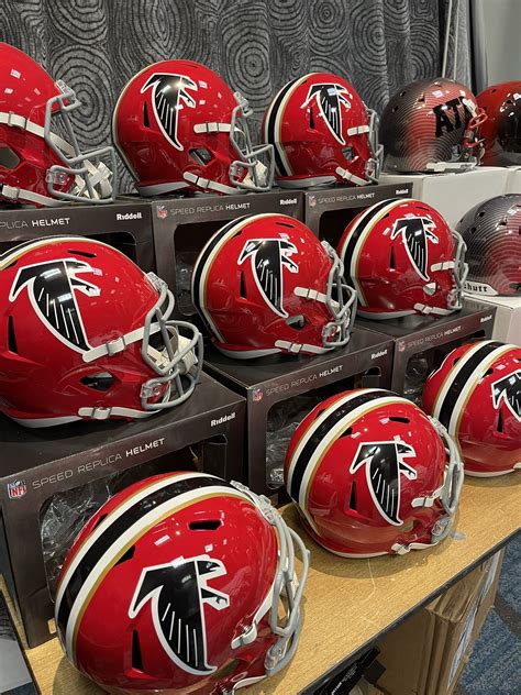 Collection of Atlanta Falcons Football Helmets