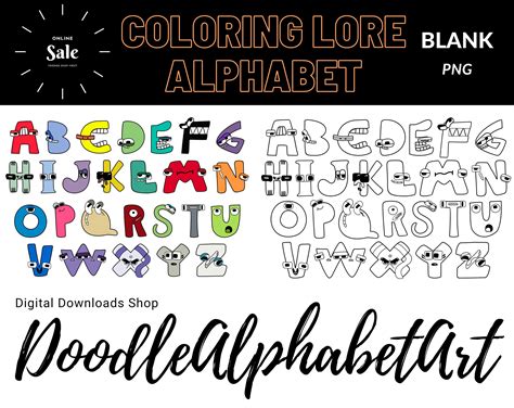 Alphabet Lore Coloring Page Alphabet Lore Outline PNG File - Etsy