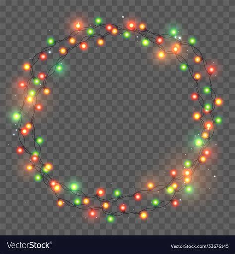 Wreath christmas lights Royalty Free Vector Image