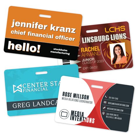 Custom ID Badges - 3.375" x 2.125" Horizontal Shape – Plastic Printers