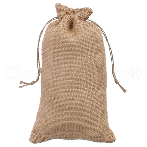 CleverDelights 6" x 10" Burlap Bags with Natural Jute Drawstring - 5 Pack - Walmart.com