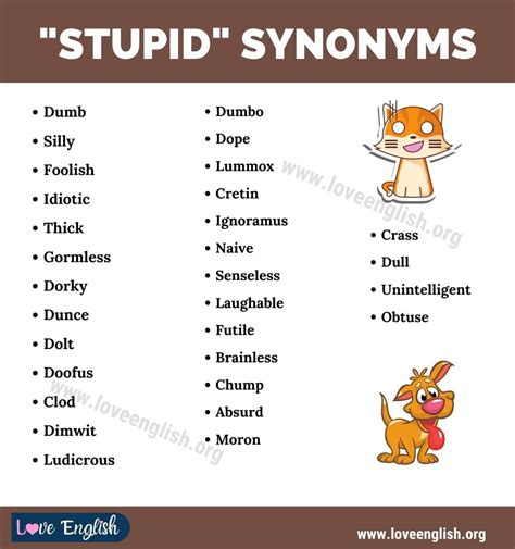 Another Word for STUPID: 30 Useful Synonyms for Stupid in English - Love English