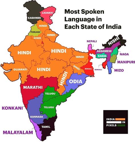 Most spoken language in each Indian state.... - Maps on the Web