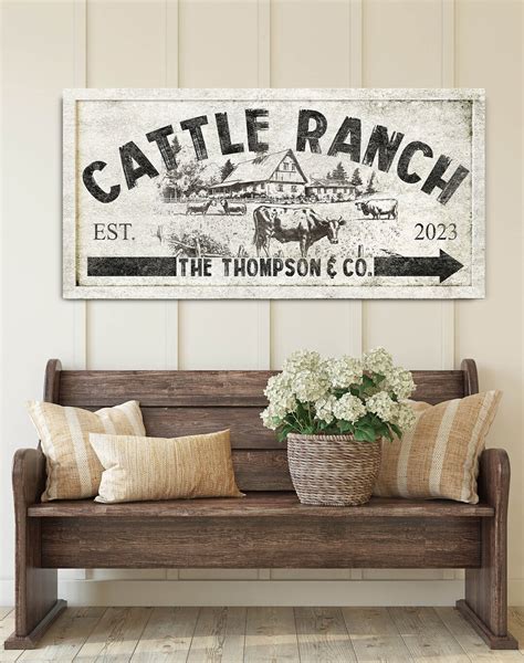 Custom Cattle Ranch Sign, Personalized Farm Ranch Decor, Family Name ...