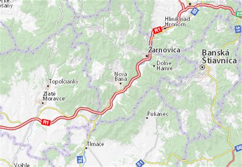 MICHELIN Nová Baňa map - ViaMichelin