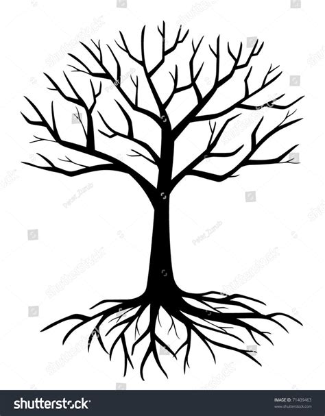 Withered Branch Tree Silhouette Vector - 71409463 : Shutterstock