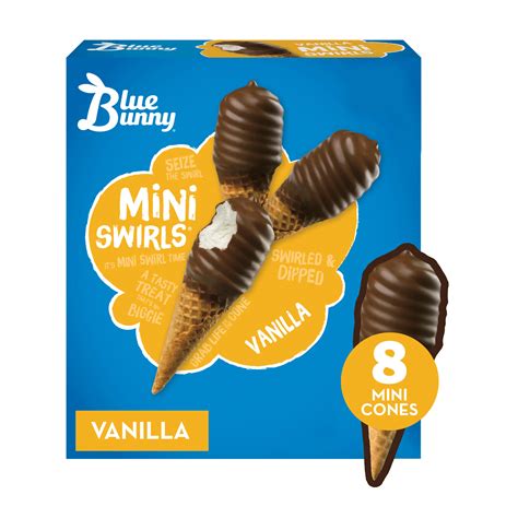 Blue Bunny Mini Swirls Vanilla Ice Cream Cones - Shop Cones ...