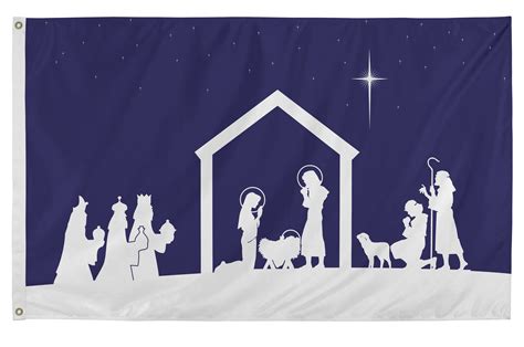 3x5 Christmas Nativity Scene Seasonal Outdoor Nylon Flag – Flags A' Flying