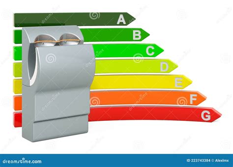 Hand Dryer with Energy Efficiency Chart, 3D Rendering Stock ...