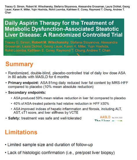 Daily Aspirin Therapy for the Treatment of Metabolic Dysfunction-Associated Steatotic Liver ...