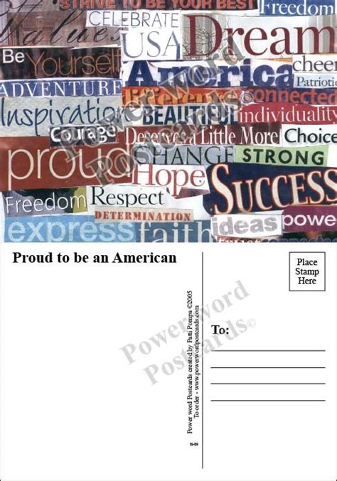 Proud To Be An American - Power Word Postcards