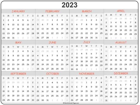 2023 calendar templates and images - 2023 year calendar yearly ...