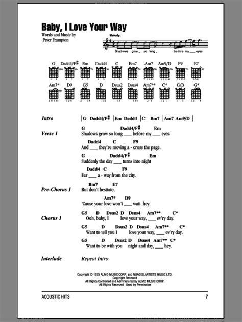 Frampton - Baby, I Love Your Way sheet music for guitar (chords) v2