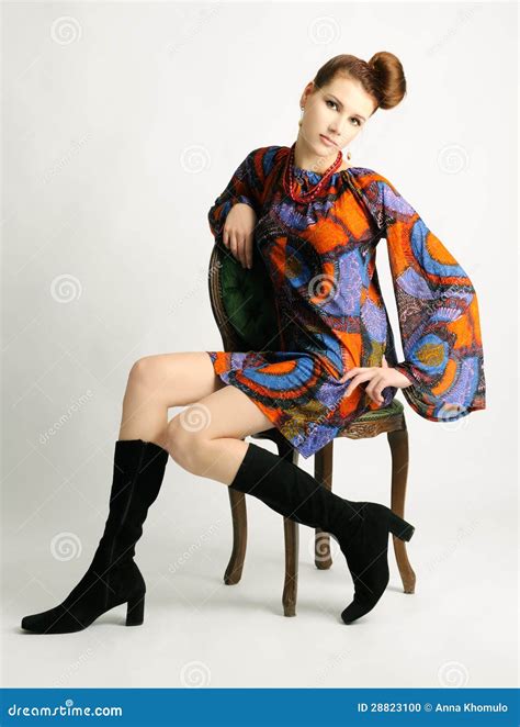 Retro Revival Fashion Portrait Stock Photo - Image of shot, woman: 28823100