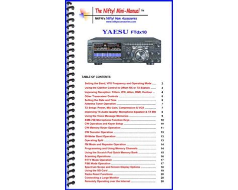 Yaesu FTdx10 Mini-Manual GigaParts.com