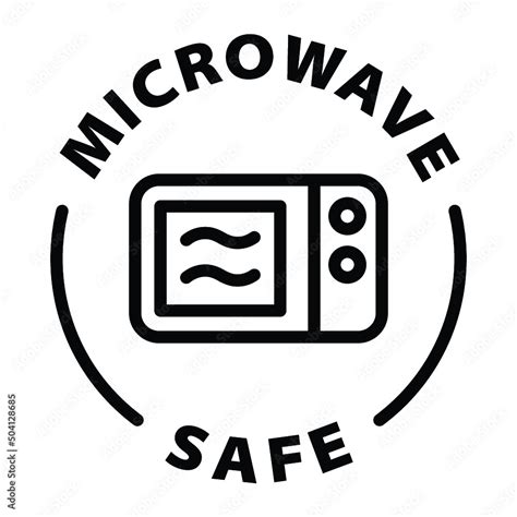 Microwave safe black outline badge icon label isolated vector on transparent background เวกเตอร์ ...