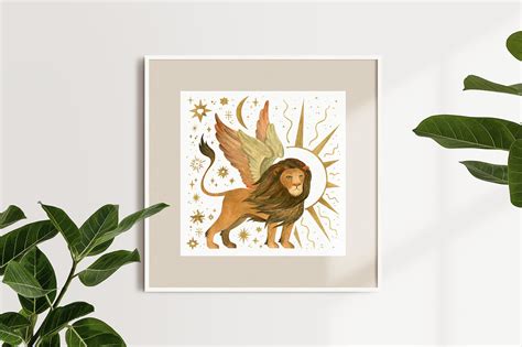 Leo zodiac sign Printable wall art. Astrology poster for | Etsy