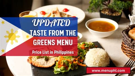 TASTE FROM THE GREENS MENU PHILIPPINES & UPDATED PRICES 2023