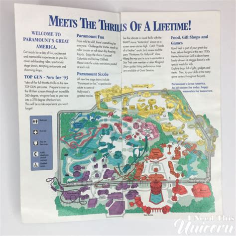 Theme Park Nostalgia: Great America 1993 Park Map | I Need This Unicorn