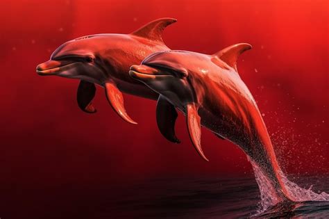 Premium AI Image | A red dolphin and a red dolphin