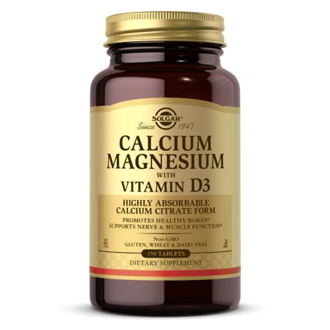 Calcium Magnesium with Vitamin D3 Tablets - Bone & Joint Support - Solgar