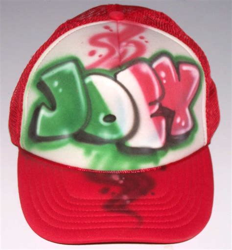 Airbrushed Italian Flag Graffiti Name Personalized Trucker Hat