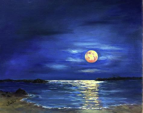 Moonlight Bay Painting by Anne Barberi - Pixels