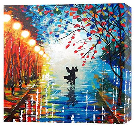 1 Painting of a Romantic Dance with a Beautiful Scenery Canvas Oil Painting Print with Wooden ...