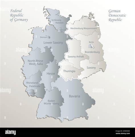 Germany map divided on West and East map, administrative division with ...