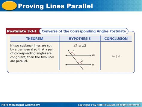 Example 1A: Using the Converse of the Corresponding Angles Postulate ...